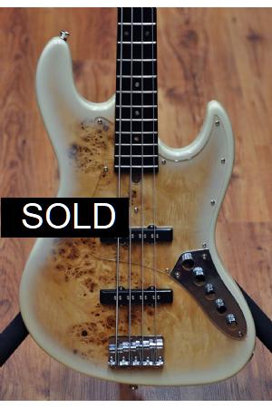 Bacchus Universe Series Jazz Bass Burl Top Blondeburst Active Bacchus Universe Series Jazz Bass Burl Top Blondeburst Active